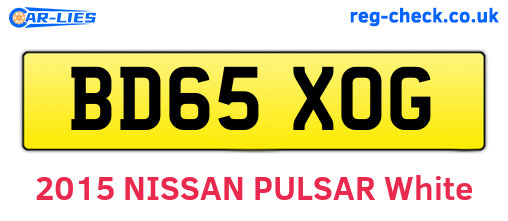 BD65XOG are the vehicle registration plates.