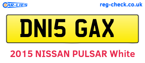 DN15GAX are the vehicle registration plates.