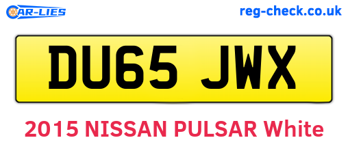 DU65JWX are the vehicle registration plates.
