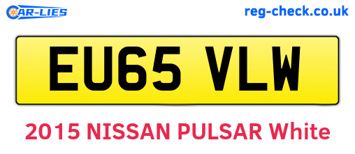 EU65VLW are the vehicle registration plates.
