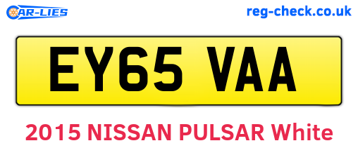 EY65VAA are the vehicle registration plates.