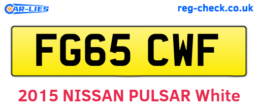 FG65CWF are the vehicle registration plates.