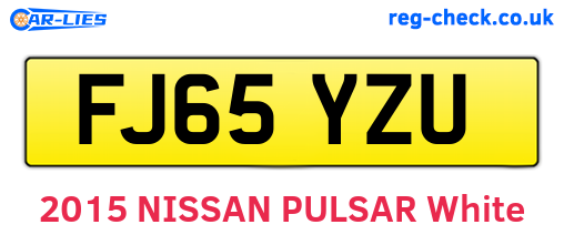 FJ65YZU are the vehicle registration plates.