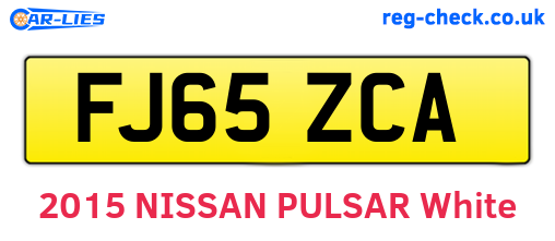 FJ65ZCA are the vehicle registration plates.
