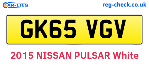 GK65VGV are the vehicle registration plates.