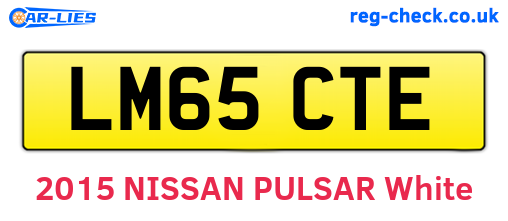 LM65CTE are the vehicle registration plates.