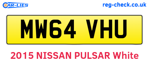 MW64VHU are the vehicle registration plates.