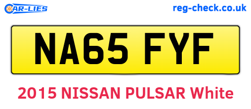 NA65FYF are the vehicle registration plates.