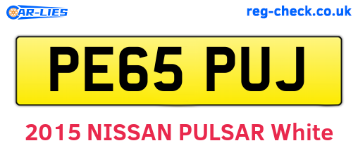 PE65PUJ are the vehicle registration plates.