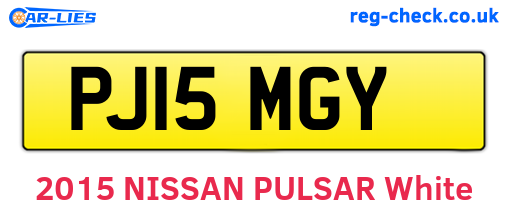 PJ15MGY are the vehicle registration plates.