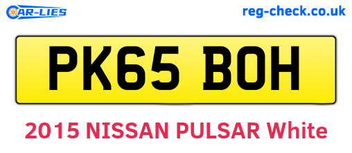 PK65BOH are the vehicle registration plates.