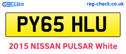 PY65HLU are the vehicle registration plates.