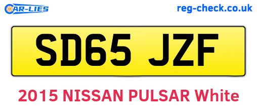 SD65JZF are the vehicle registration plates.