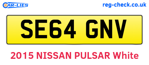 SE64GNV are the vehicle registration plates.