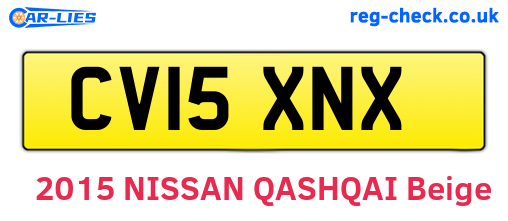 CV15XNX are the vehicle registration plates.