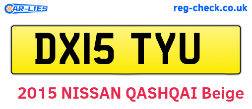 DX15TYU are the vehicle registration plates.