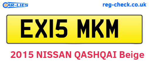 EX15MKM are the vehicle registration plates.