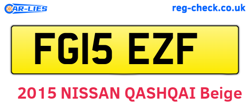 FG15EZF are the vehicle registration plates.