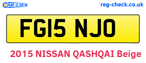 FG15NJO are the vehicle registration plates.