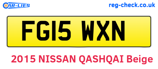 FG15WXN are the vehicle registration plates.