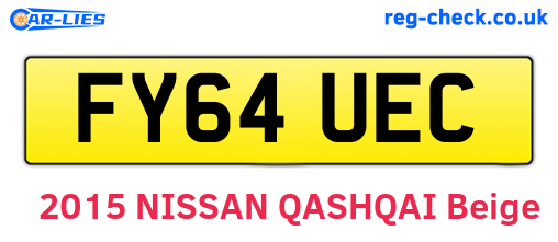 FY64UEC are the vehicle registration plates.