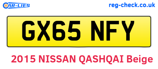 GX65NFY are the vehicle registration plates.