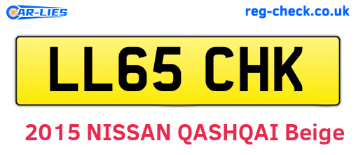 LL65CHK are the vehicle registration plates.