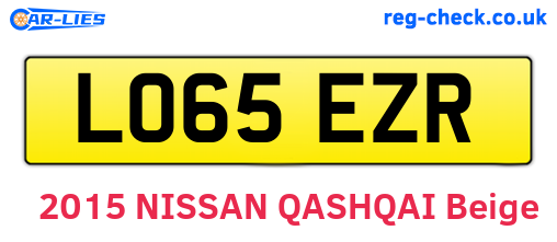 LO65EZR are the vehicle registration plates.