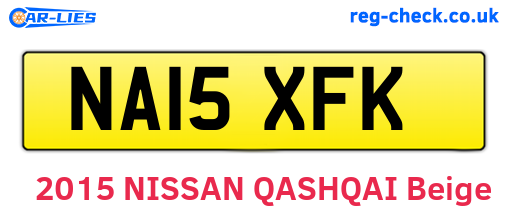 NA15XFK are the vehicle registration plates.