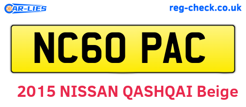 NC60PAC are the vehicle registration plates.