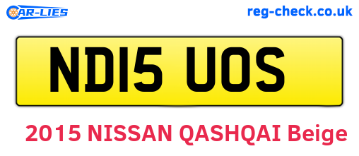 ND15UOS are the vehicle registration plates.