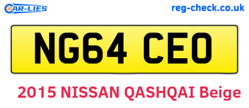 NG64CEO are the vehicle registration plates.