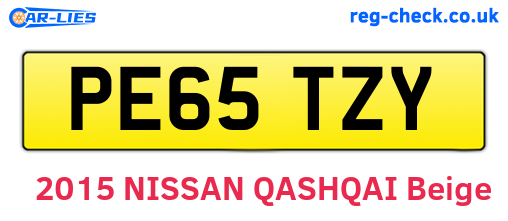 PE65TZY are the vehicle registration plates.