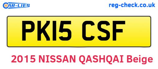 PK15CSF are the vehicle registration plates.