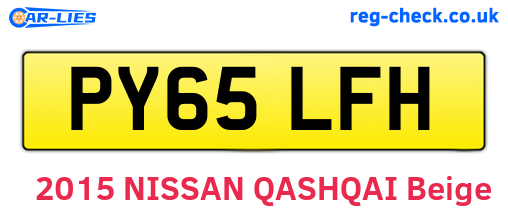PY65LFH are the vehicle registration plates.
