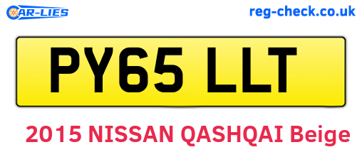 PY65LLT are the vehicle registration plates.