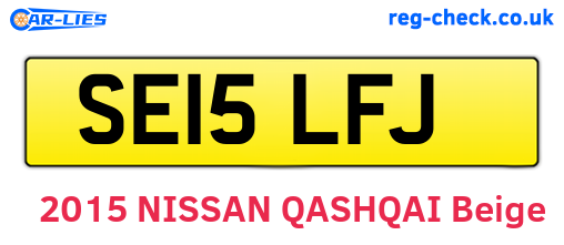 SE15LFJ are the vehicle registration plates.