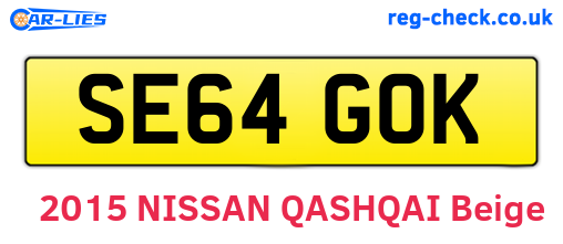 SE64GOK are the vehicle registration plates.
