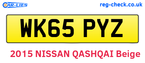 WK65PYZ are the vehicle registration plates.