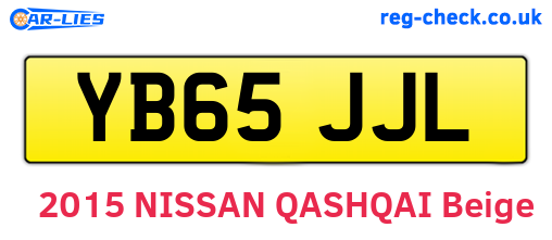 YB65JJL are the vehicle registration plates.