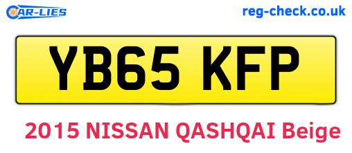 YB65KFP are the vehicle registration plates.