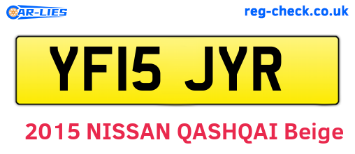 YF15JYR are the vehicle registration plates.