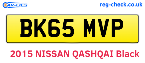 BK65MVP are the vehicle registration plates.