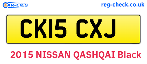 CK15CXJ are the vehicle registration plates.