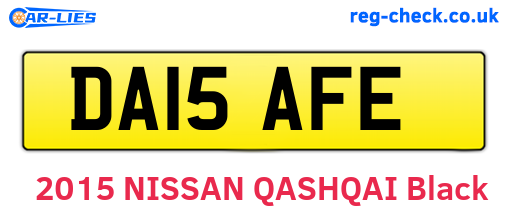 DA15AFE are the vehicle registration plates.