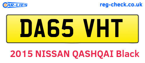 DA65VHT are the vehicle registration plates.