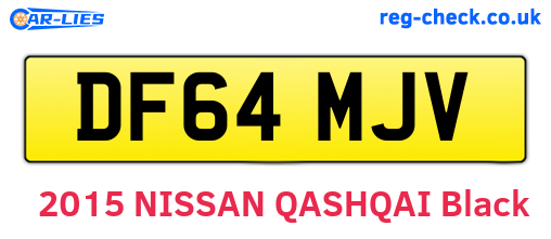DF64MJV are the vehicle registration plates.