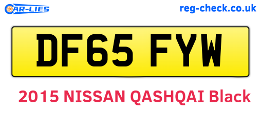 DF65FYW are the vehicle registration plates.