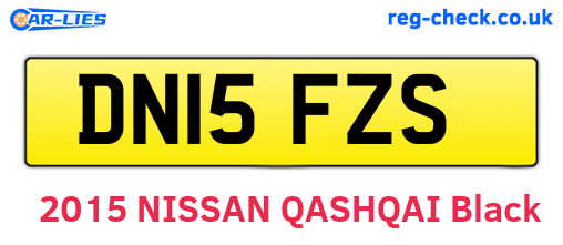 DN15FZS are the vehicle registration plates.