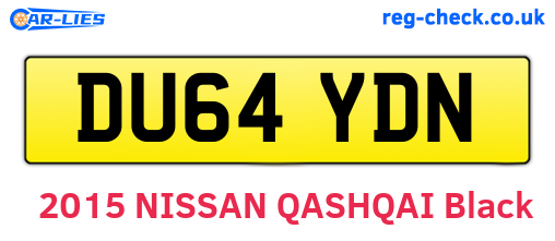 DU64YDN are the vehicle registration plates.